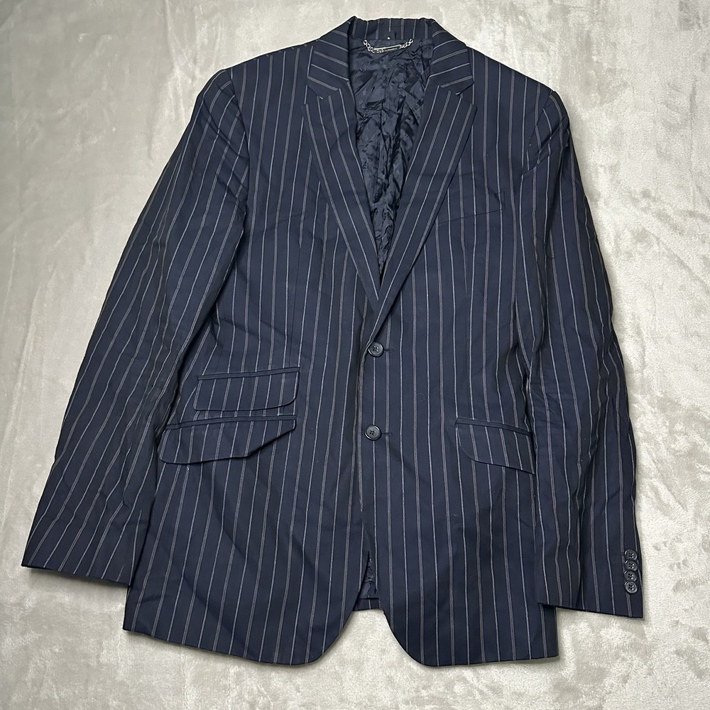 Dolce & Gabbana Pinstripe Wool Blue Blazer Size 19x30 Italy City Girl Preppy